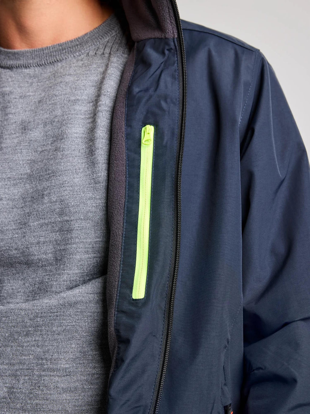 CREW WARM HOODED JACKET - Navy