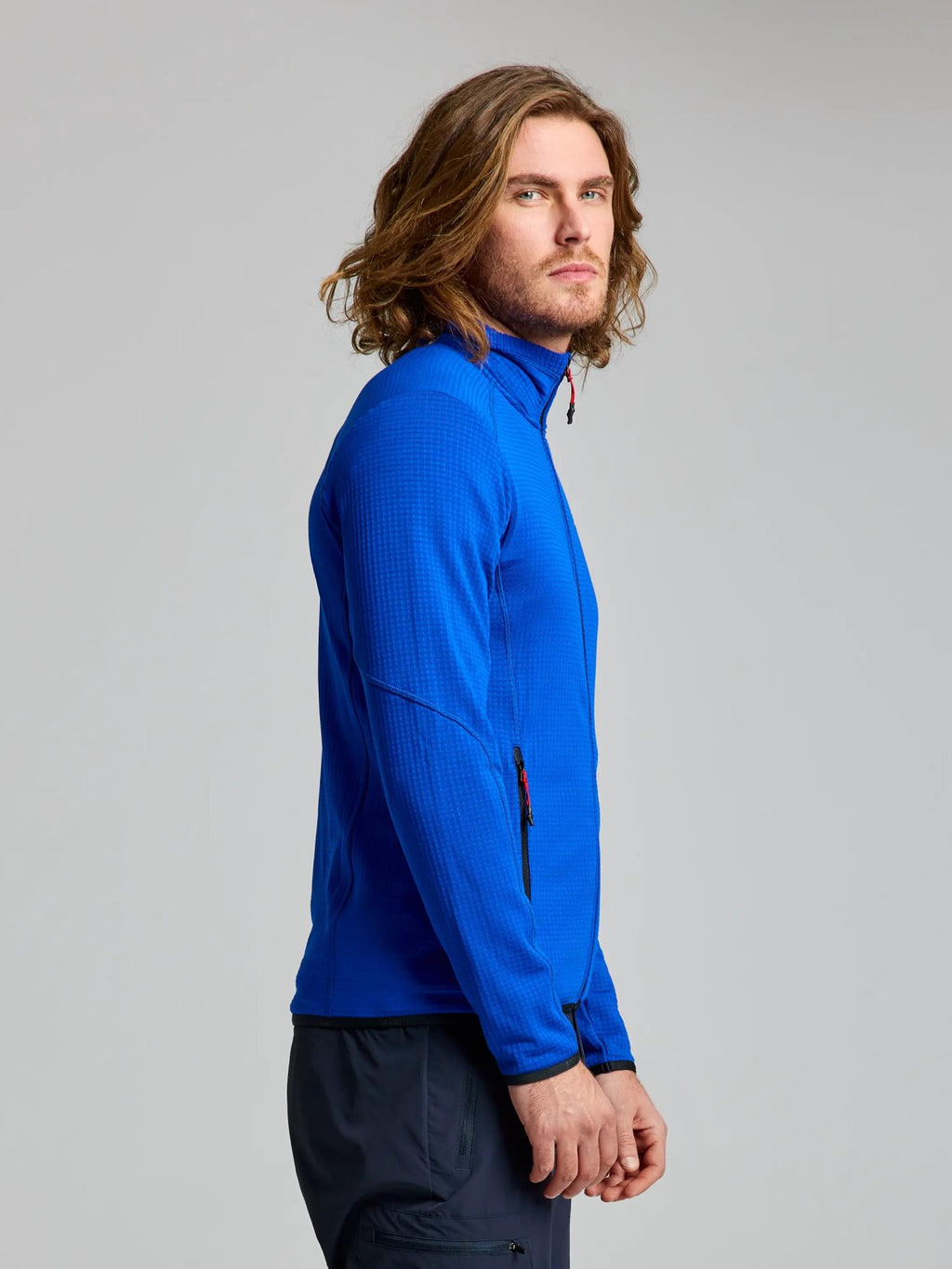 ACT GRID FLEECE - Olimpia kék