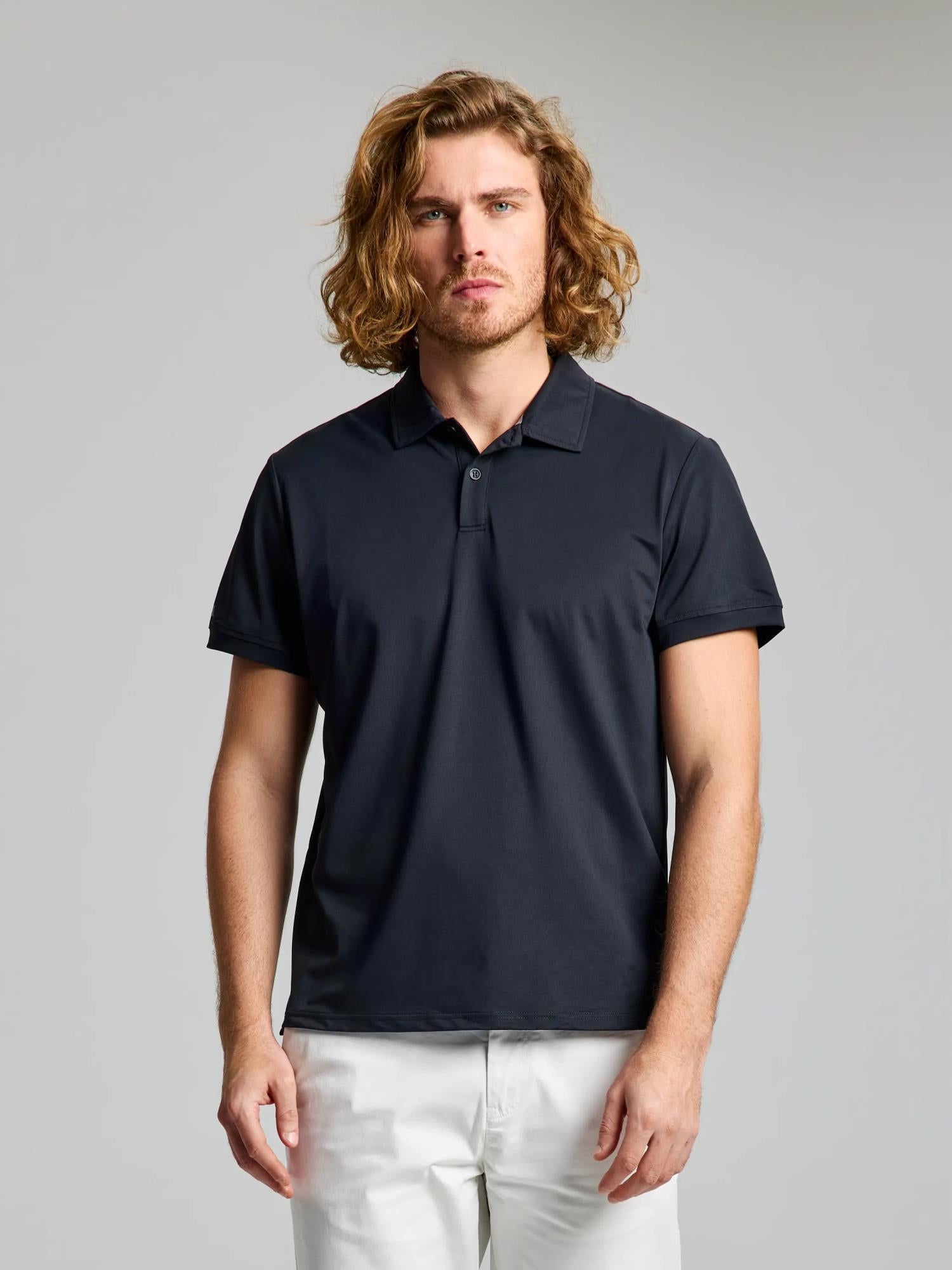 TECH PIQUE POLO SS - Fekete
