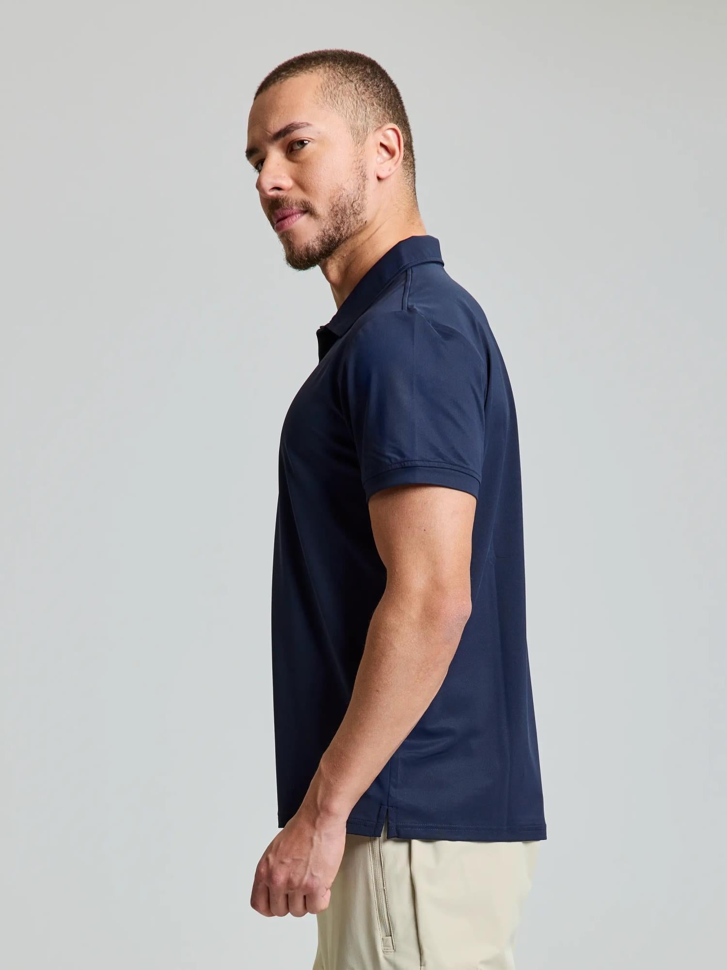 TECH PIQUE POLO SS - Navy