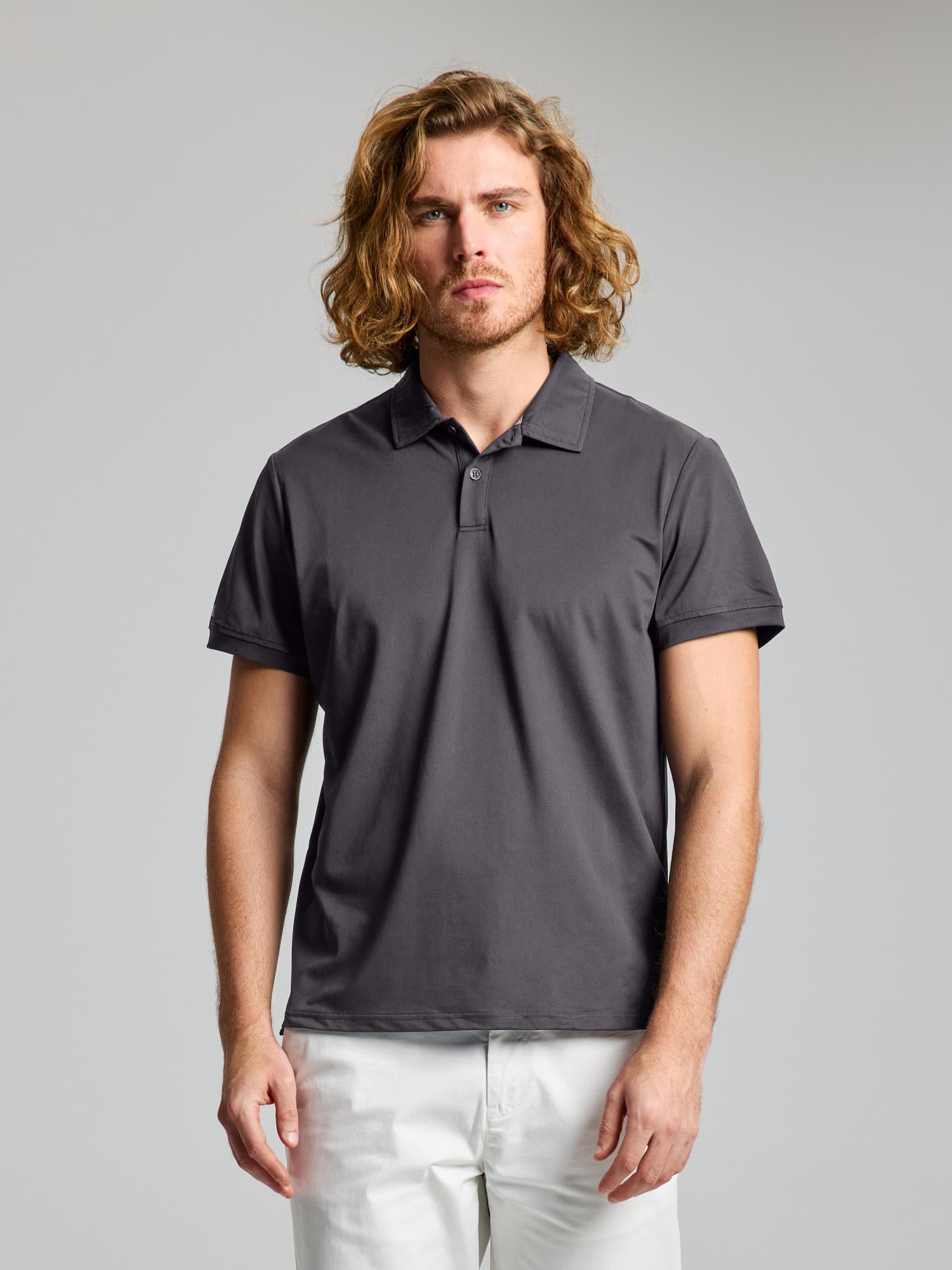 TECH PIQUE POLO SS - Titánium