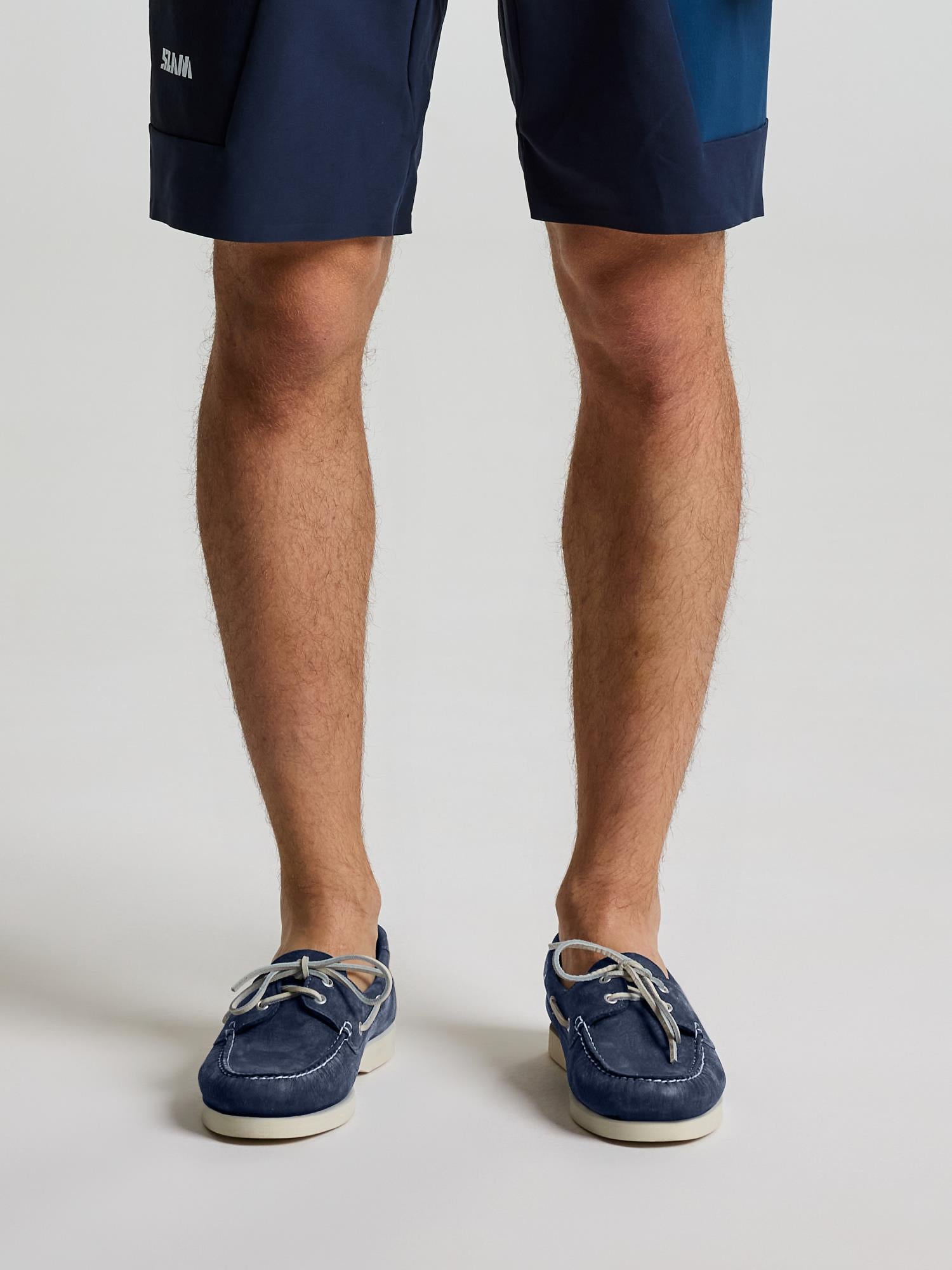 NABUCK BOAT SHOES - Navy