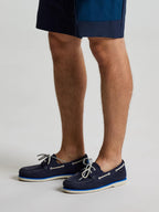 NABUCK BOAT SHOES - Navy