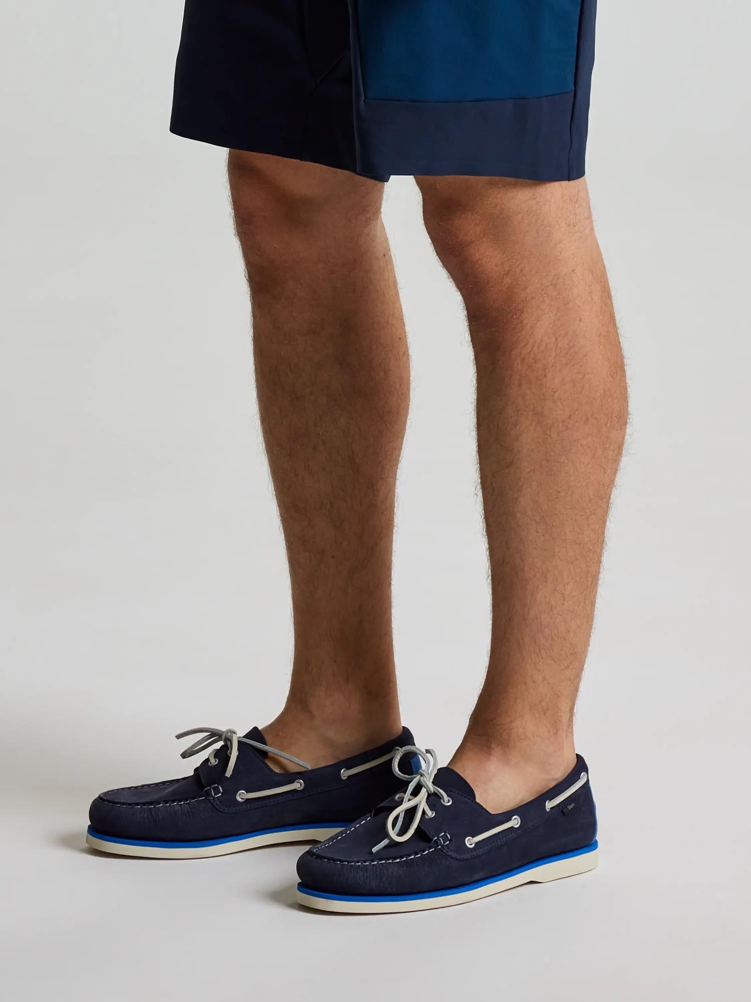 NABUCK BOAT SHOES - Navy
