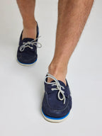 NABUCK BOAT SHOES - Navy