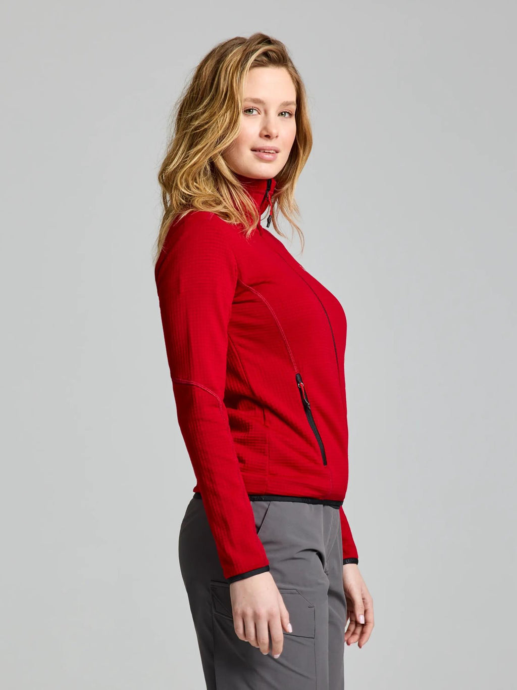 ACT WS GRID FLEECE - Chili