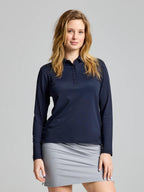 WS TECH PIQUE POLO LS - Navy