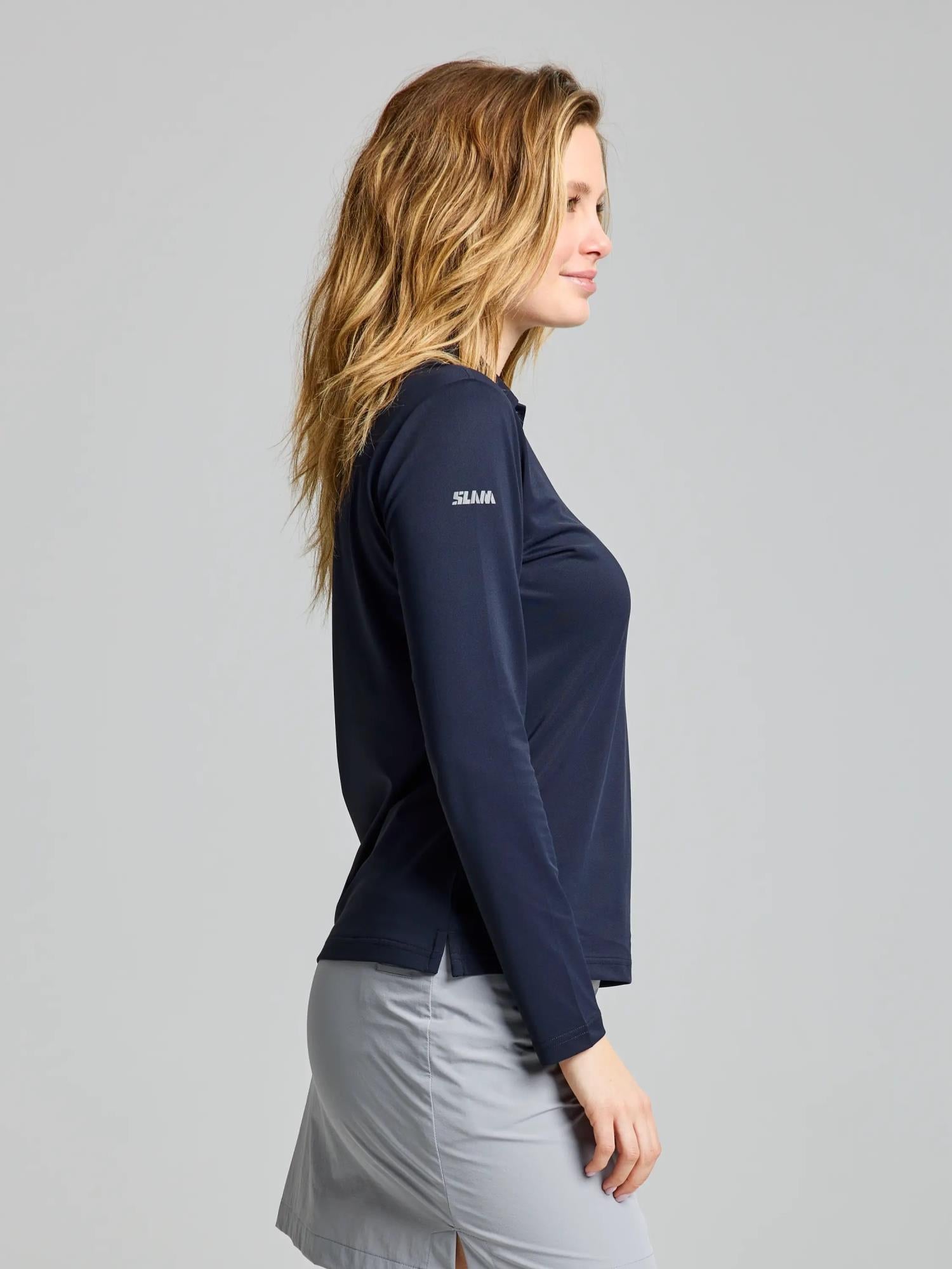 WS TECH PIQUE POLO LS - Navy