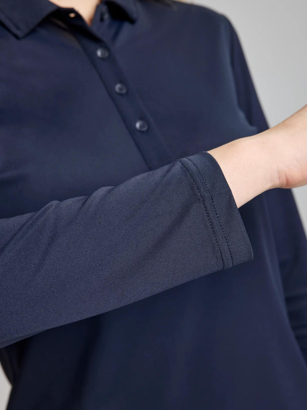 WS TECH PIQUE POLO LS - Navy