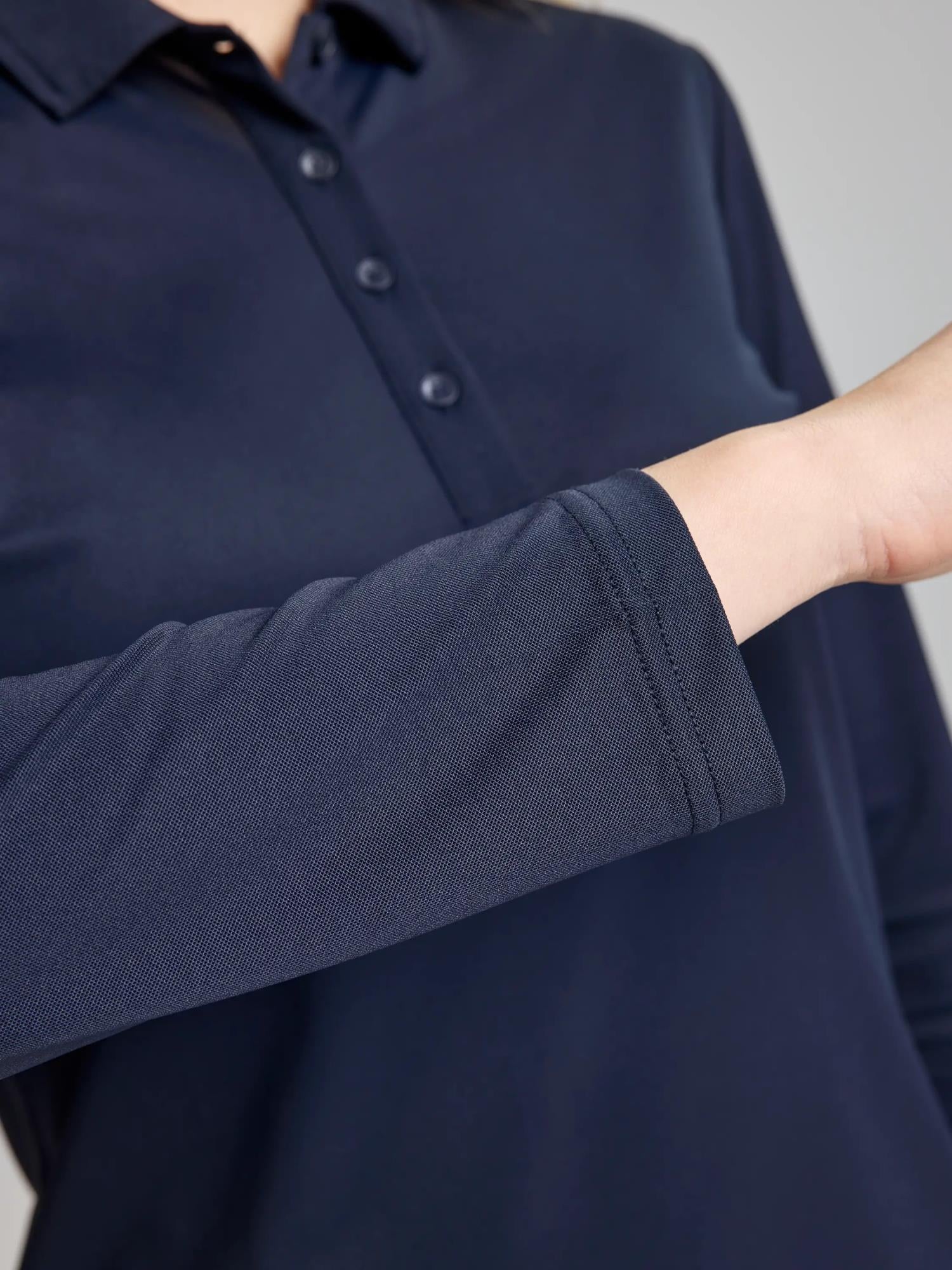 WS TECH PIQUE POLO LS - Navy